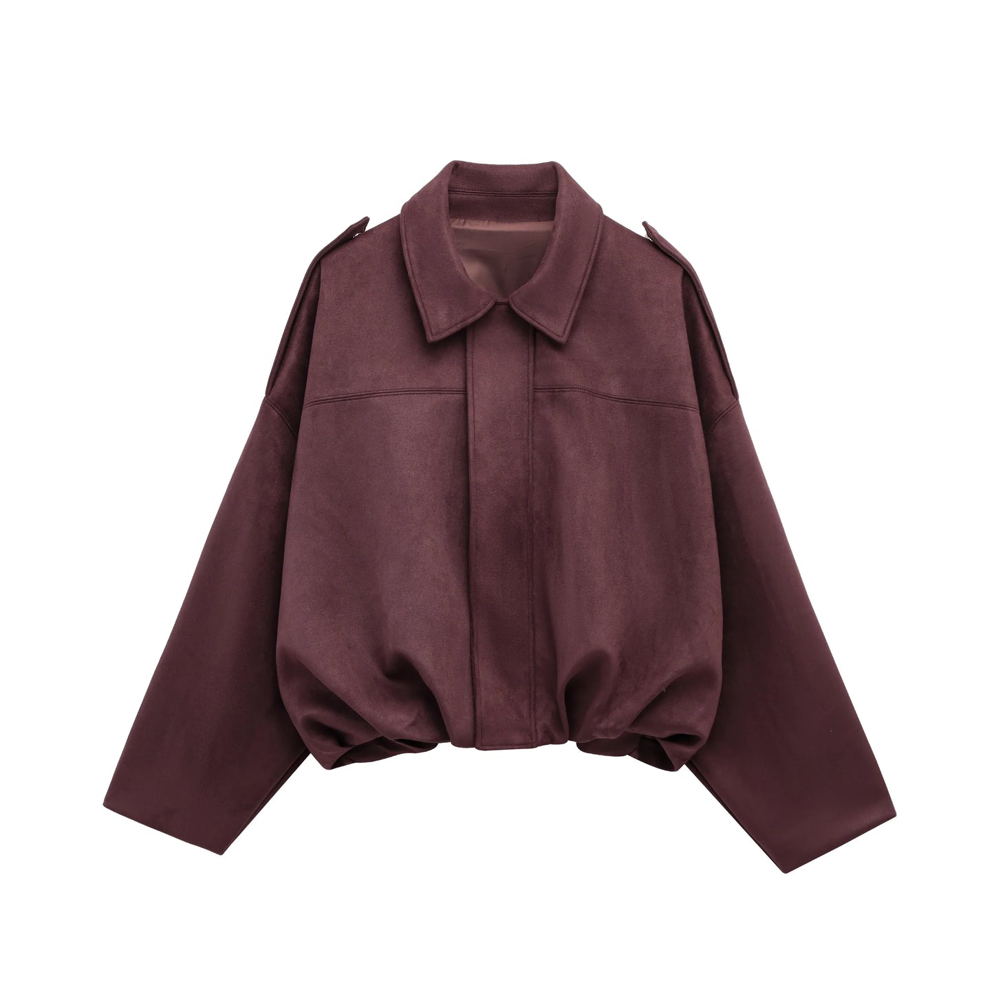 Suède Chic Dames Bomberjack – Bruin Groen Vintage Look