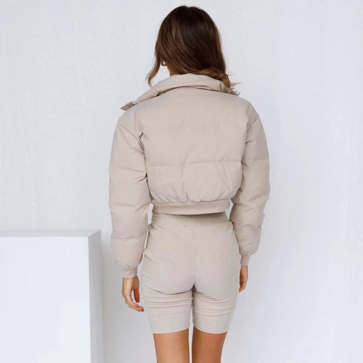 FrostEase Dames Pufferjas – Korte Winterjas met Capuchon