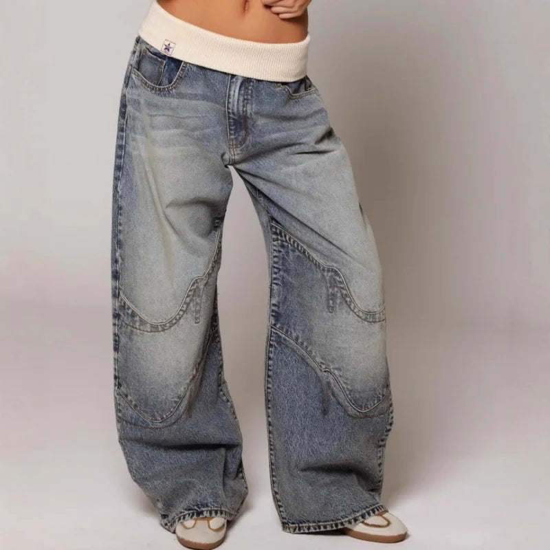 Vanessa Baggy Jeans for Women – Vintage Wide Denim Pants