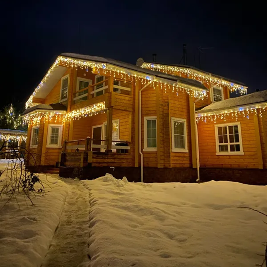WinterGlow Lichtgordijn – Warmwit Weerbestendig LED Kerstgordijn