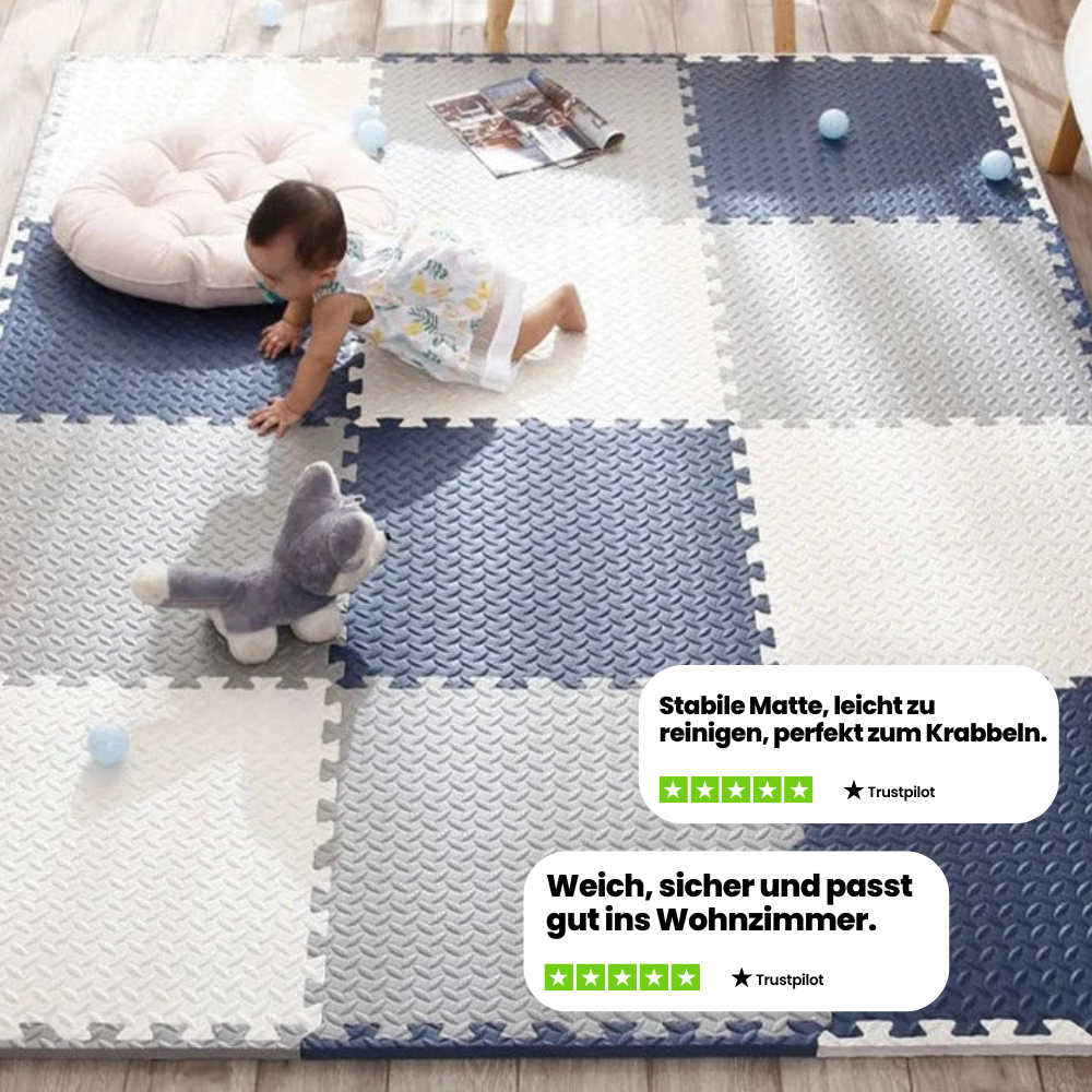 SpeelZacht Baby Speelmat – 12-Delige Zachte Kruipmat voor Veilig Spelen & Ontdekken