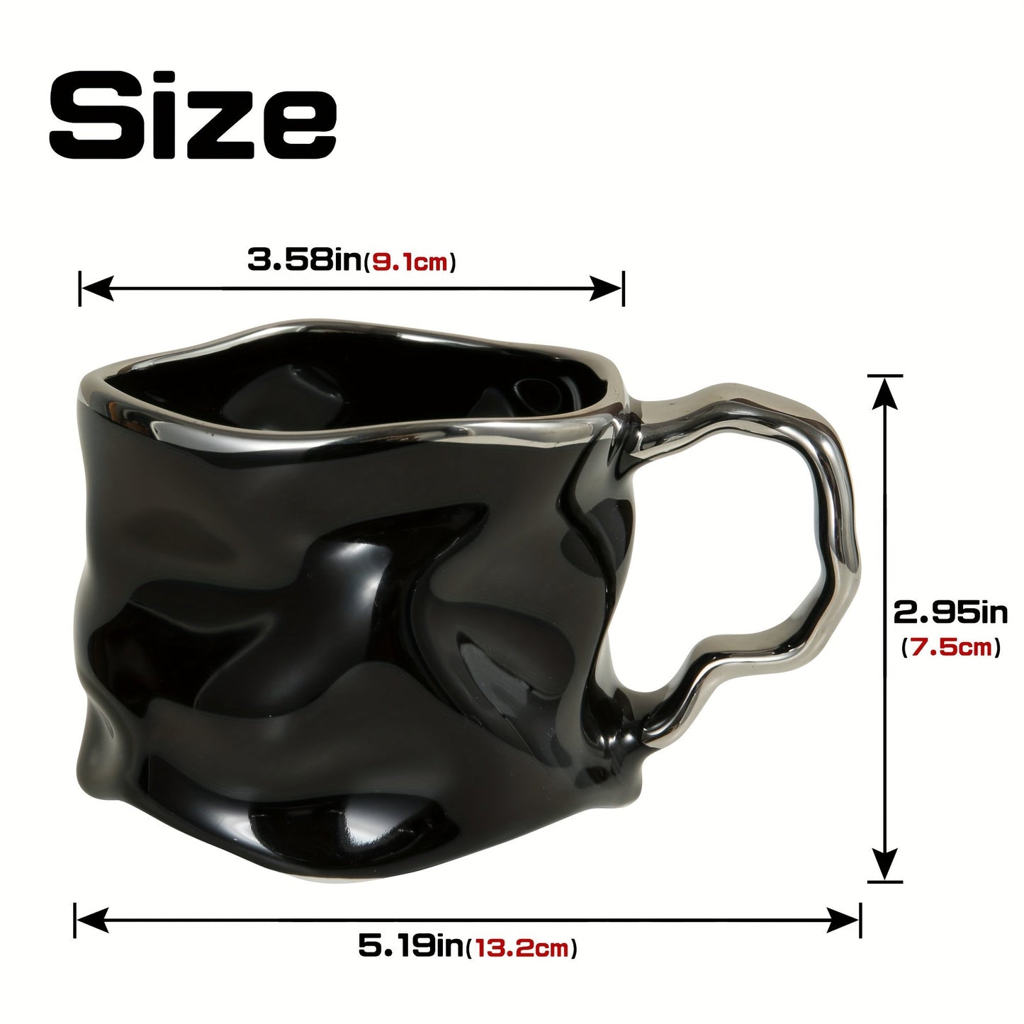 CreArt Mok – Handgemaakte Keramische Koffiemok met Uniek Gekreukeld Design