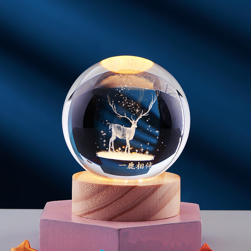 3D LED Nachtlamp met Kristallen Design