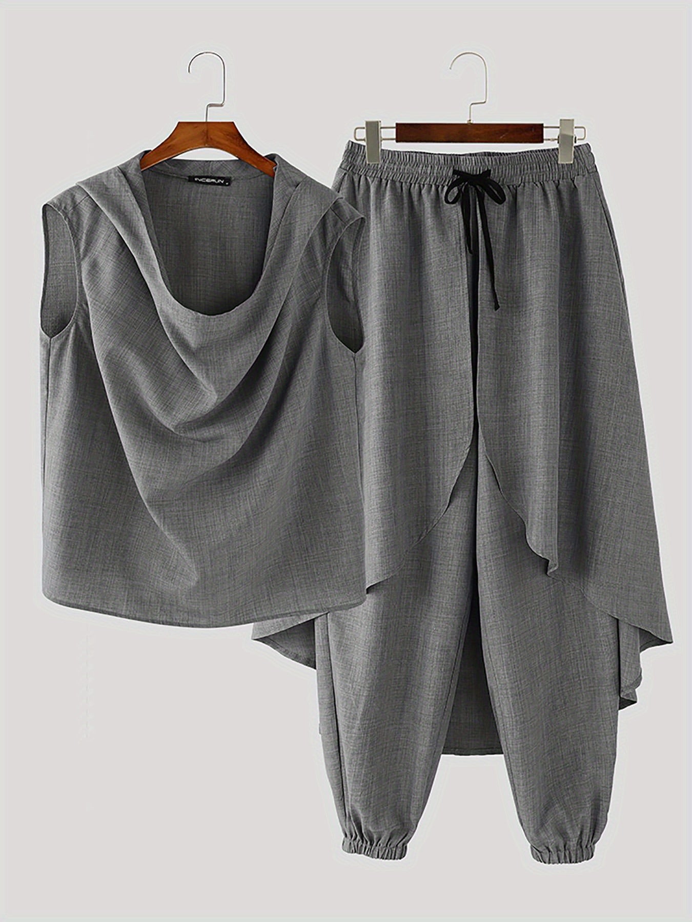 Zomerset voor Heren – Casual Polyester Hoodie en Broek in Effenkleurig Design