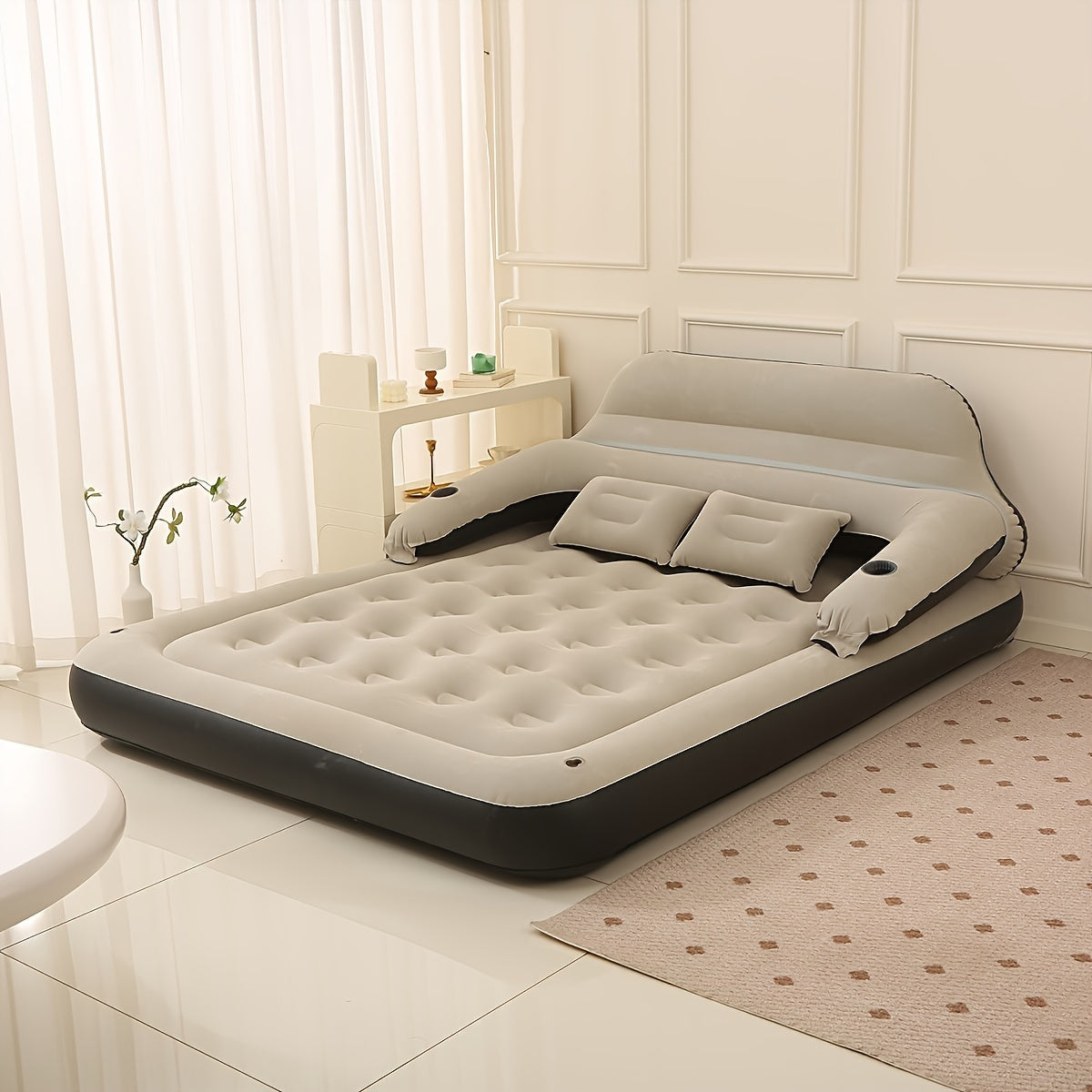 FlexiRust Opblaasmatras – Luxe Slaapcomfort met Rugsteun en Geïntegreerde Pomp