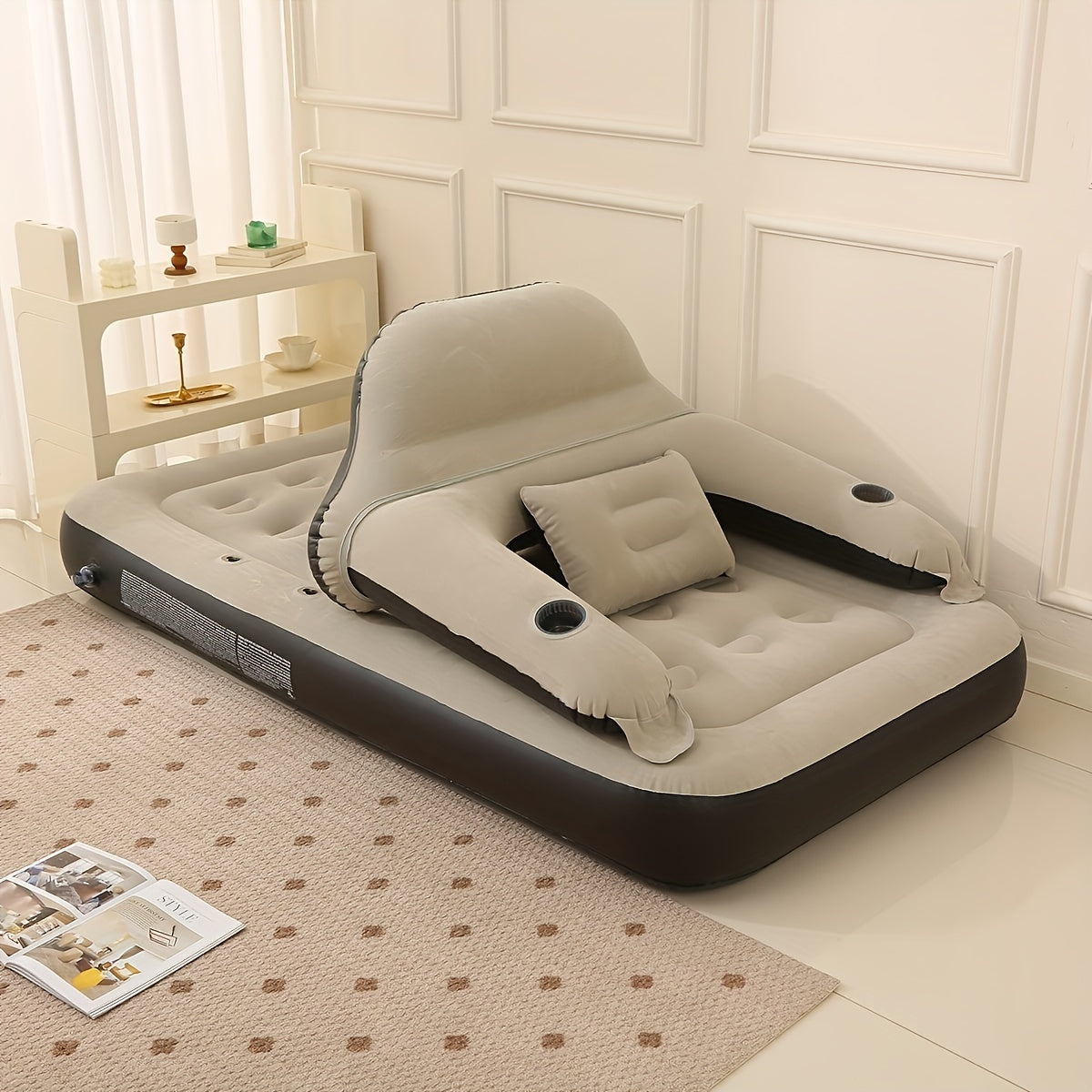 FlexiRust Opblaasmatras – Luxe Slaapcomfort met Rugsteun en Geïntegreerde Pomp