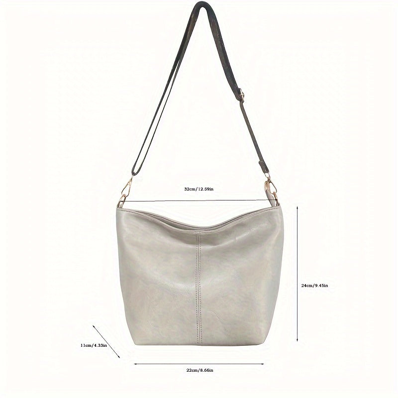 CityPure PU Messengerbag – Witte Stedelijke Schoudertas met Ritssluiting