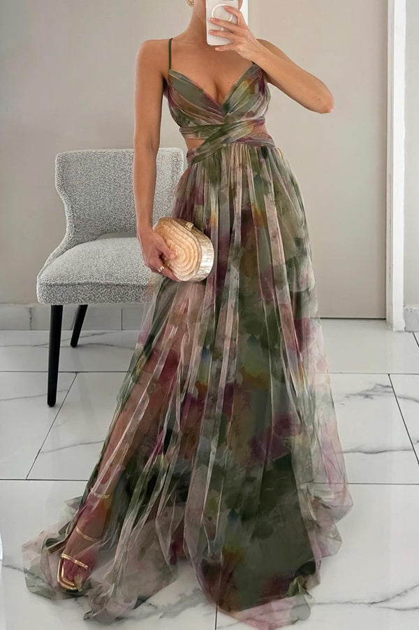 FloraBreeze Flowy Zomerjurk met Bloemenprint en Open Rug