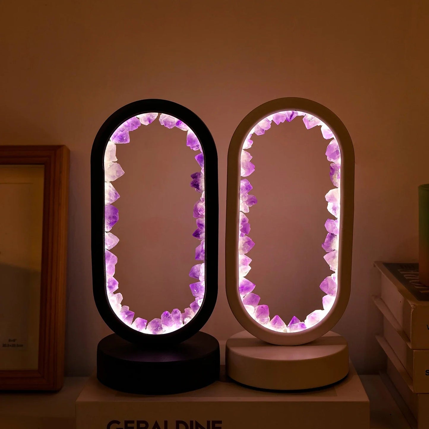 KristalGloed – Handgemaakte amethist sfeerlamp voor ontspanning en rust
