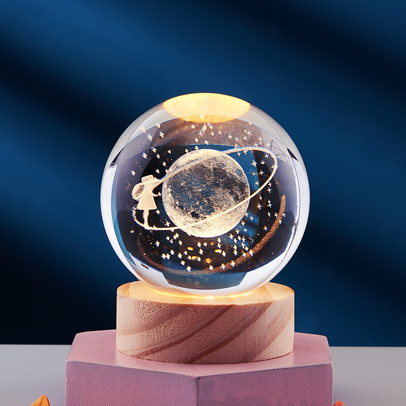 3D LED Nachtlamp met Kristallen Design