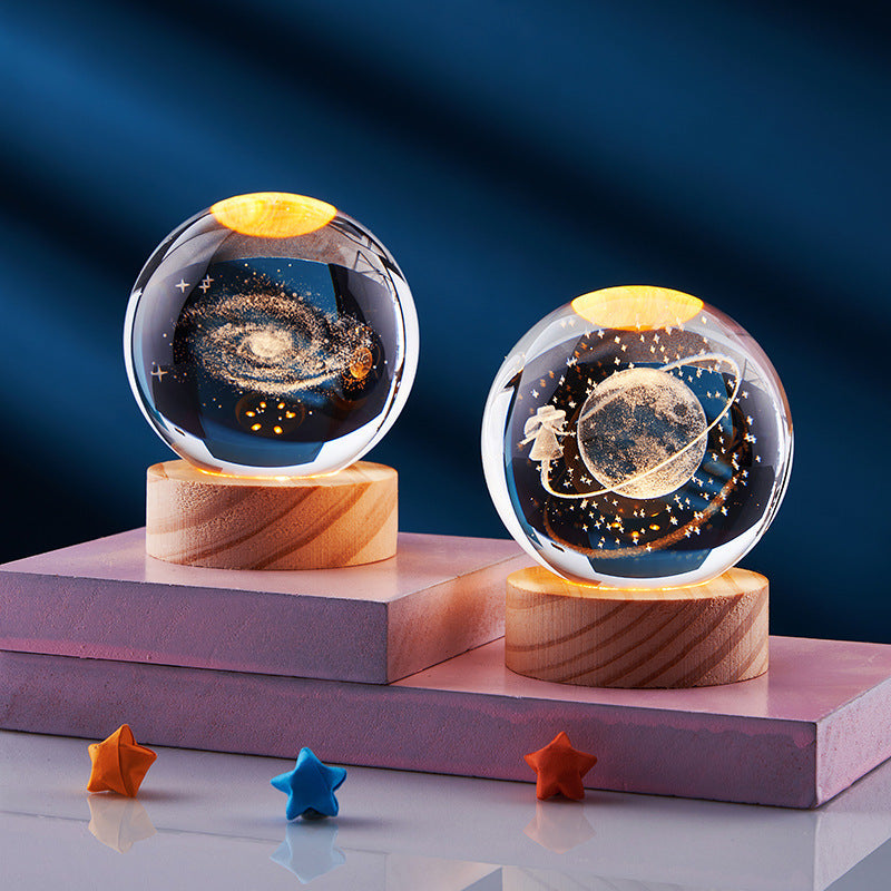 3D LED Nachtlamp met Kristallen Design
