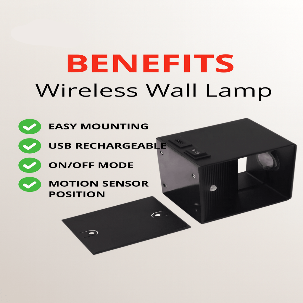 Verstelbare draadloze LED-wandlamp met USB-oplaadbare batterij