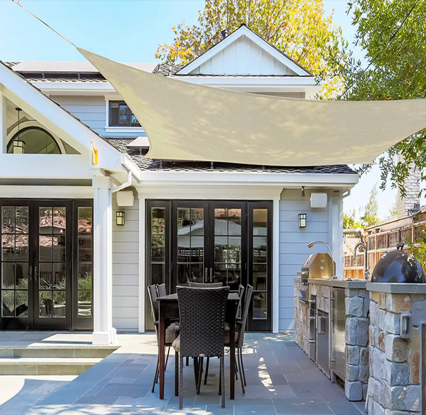 Waterafstotend Zonnescherm – UV-bescherming voor Balkon, Tuin of Terras (Driehoek of Vierkant)