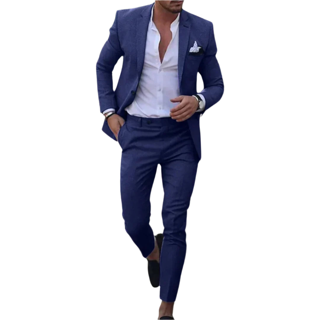 Verano Slimfit Zomerkostuum – Licht Linnen Herenpak 2-delig met Blazer & Broek voor Formele en Casual Gelegenheden