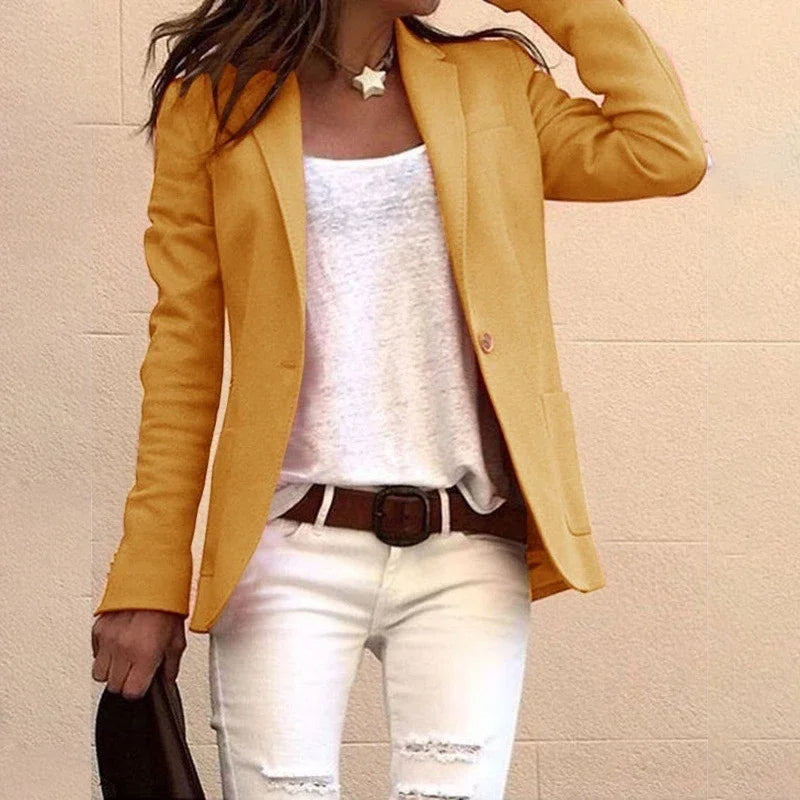 Elegante Dames Blazer met Slanke Pasvorm en Klassiek Revers
