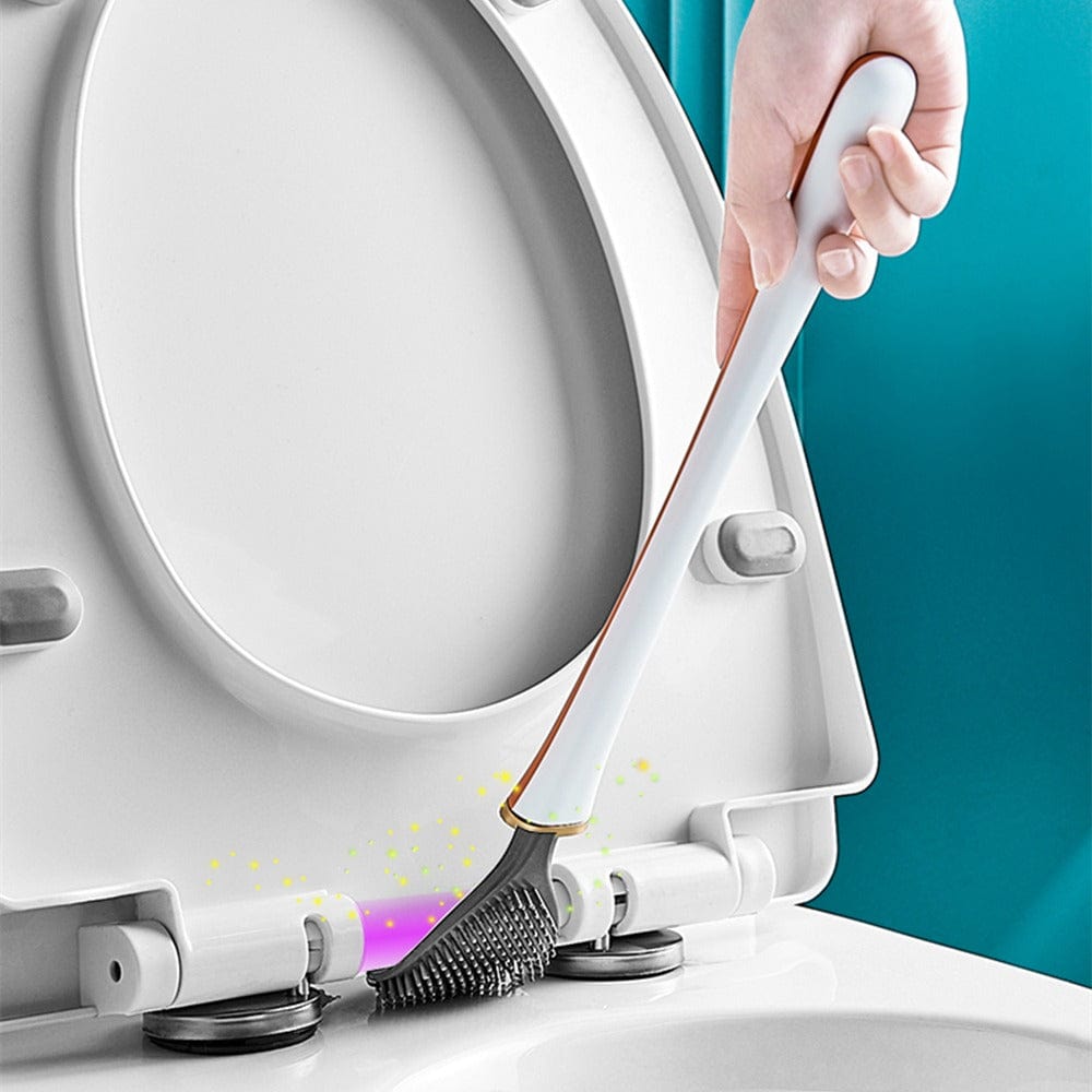 Hygiënische Siliconen Toiletborstel met Wandhouder en Sneldrogend Design