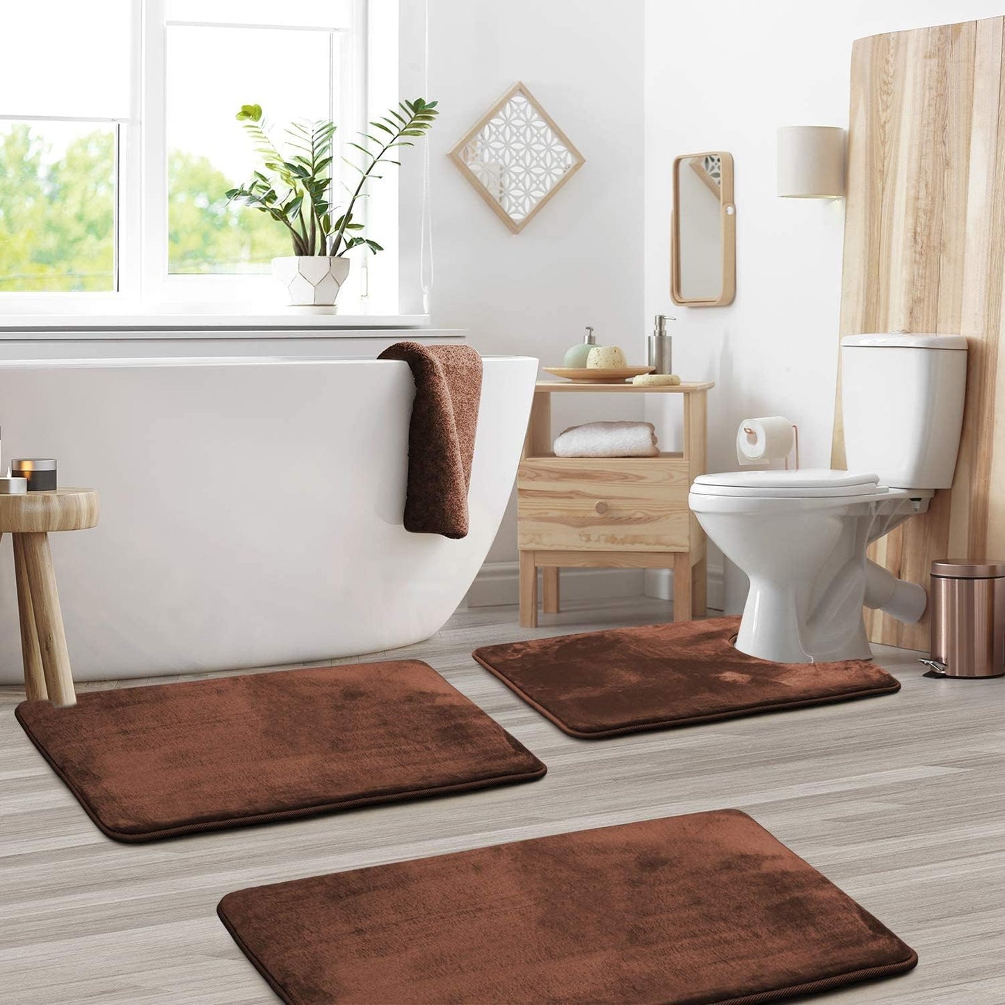 VelvaLuxe 3-delige Memoryfoam Badmatten Set – Antislip, Absorberend en Wasbaar