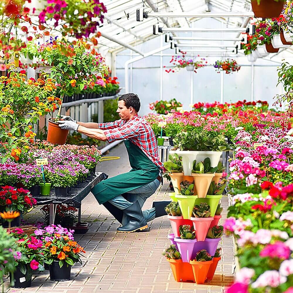 TuinToren VierSeizoenen – Stapelbare Plantenpotten met Slim Bewateringssysteem