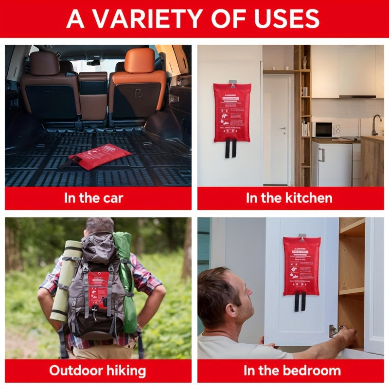 Brandveilig Glasvezel Branddeken – Compact Veiligheidsdeken voor Huis, Keuken en Auto