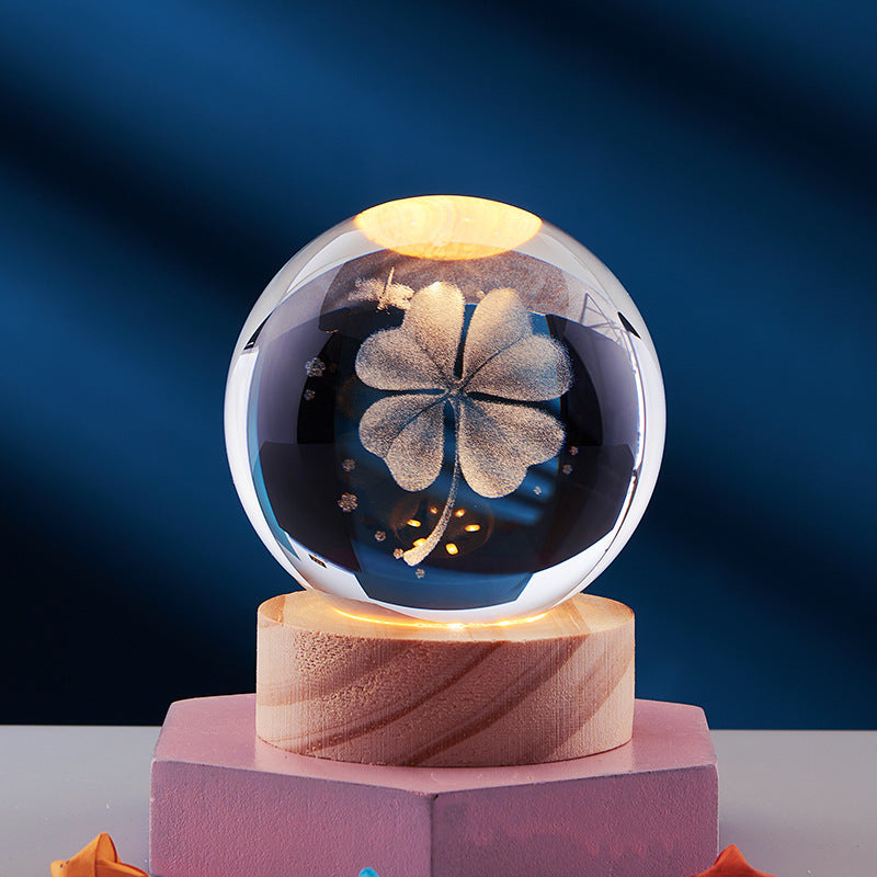 3D LED Nachtlamp met Kristallen Design