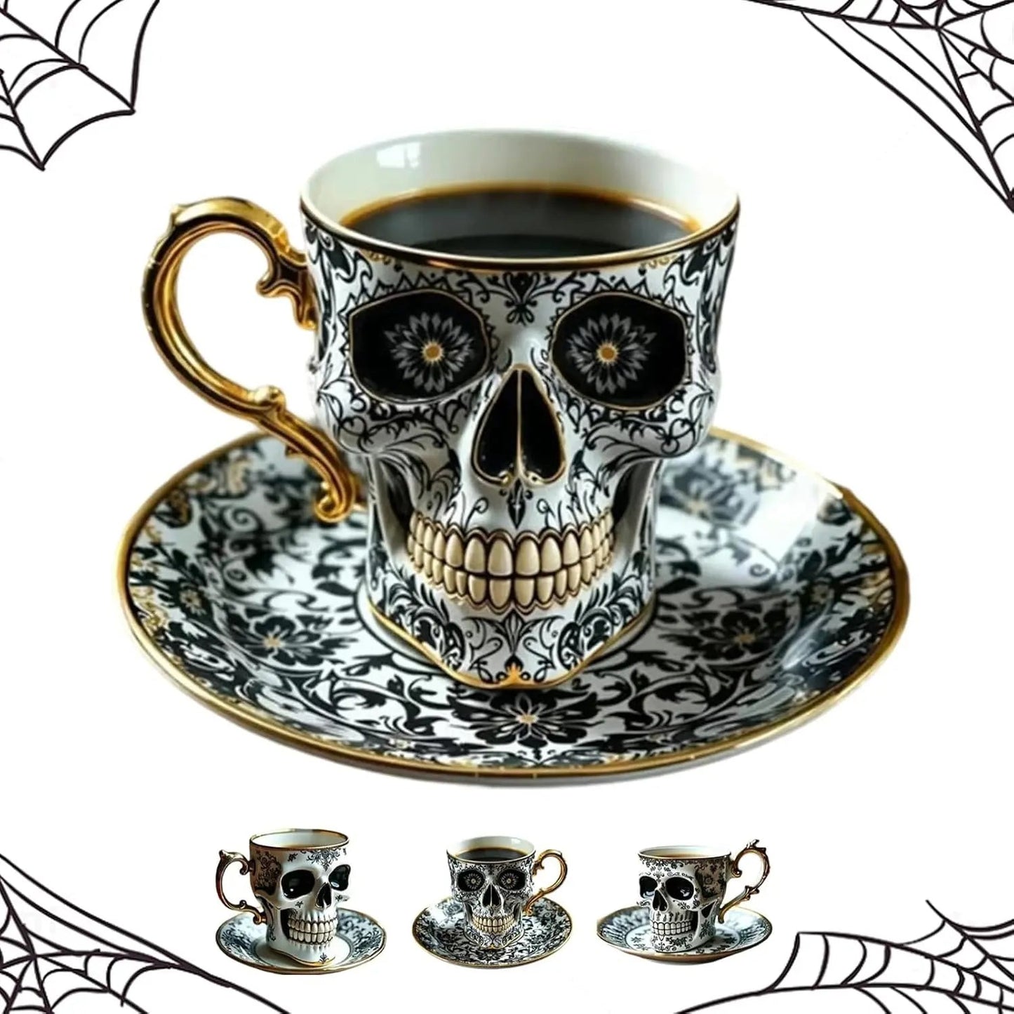Gothic Schedel Decoratiemok Noctura – Kunstzinnige Handgeschilderde Schedeldecoratie