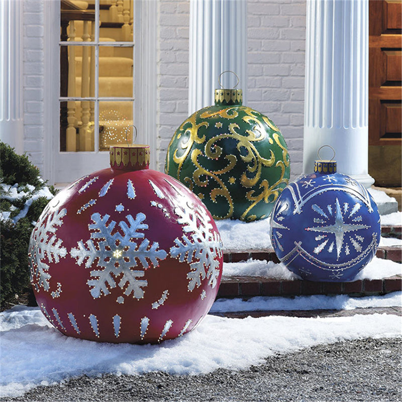 Opblaasbare Kerstbal Buiten Deco 60cm – Weerbestendige PVC Kerstversiering