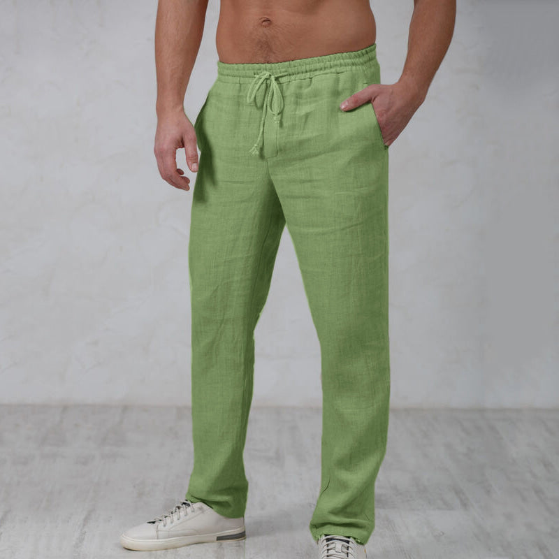 Heren Linnen-Katoen Broek – Ademend Comfort en Ontspannen Pasvorm Model Finn