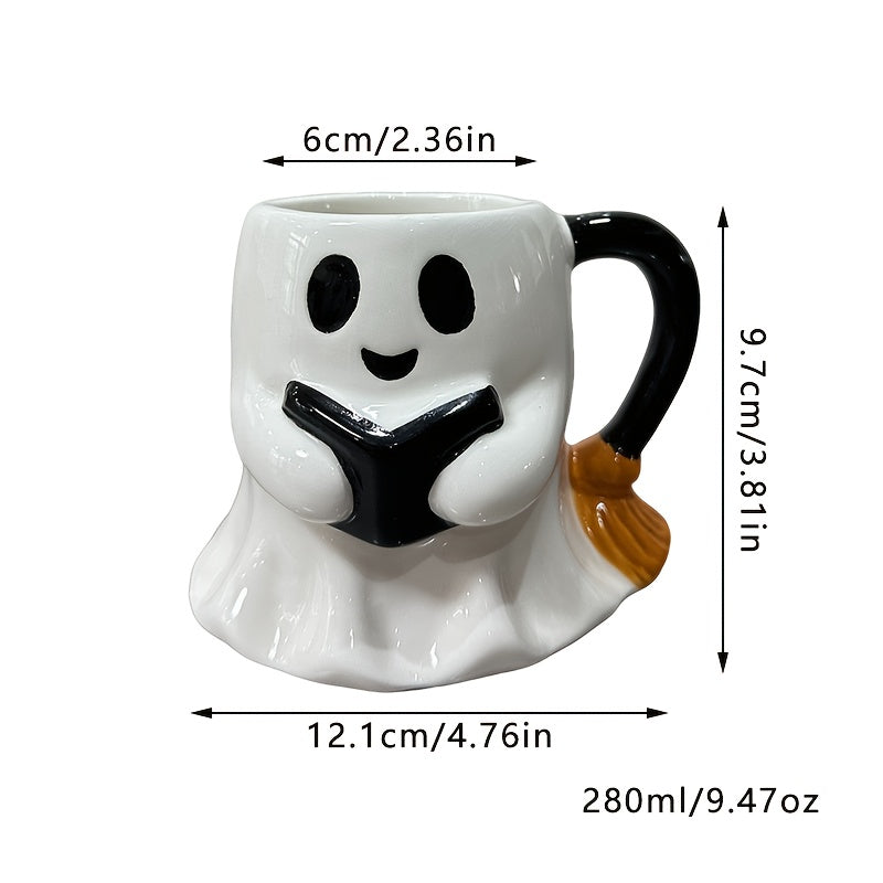 Halloween Spookjesmok – Keramische Mok met Lachend Spook Ontwerp