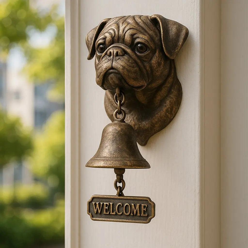 Welkomstbel Herderbronze – Elegante Wandbel met Duitse Herder Design
