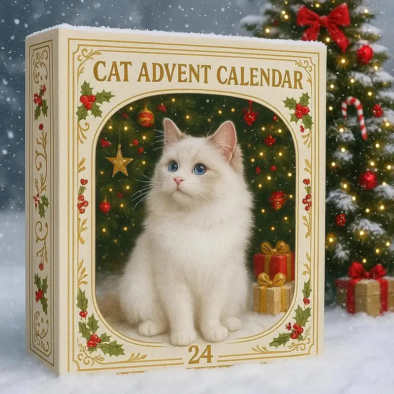 KattenKerst Adventskalender – 24 Feestelijke Acryl Kattenbeelden voor Kerstplezier
