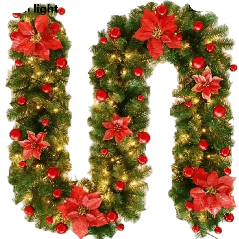 LumiRotan Kerstslinger – Verlichte Rotan Slinger met Warme LED’s voor Feestelijke Decoratie