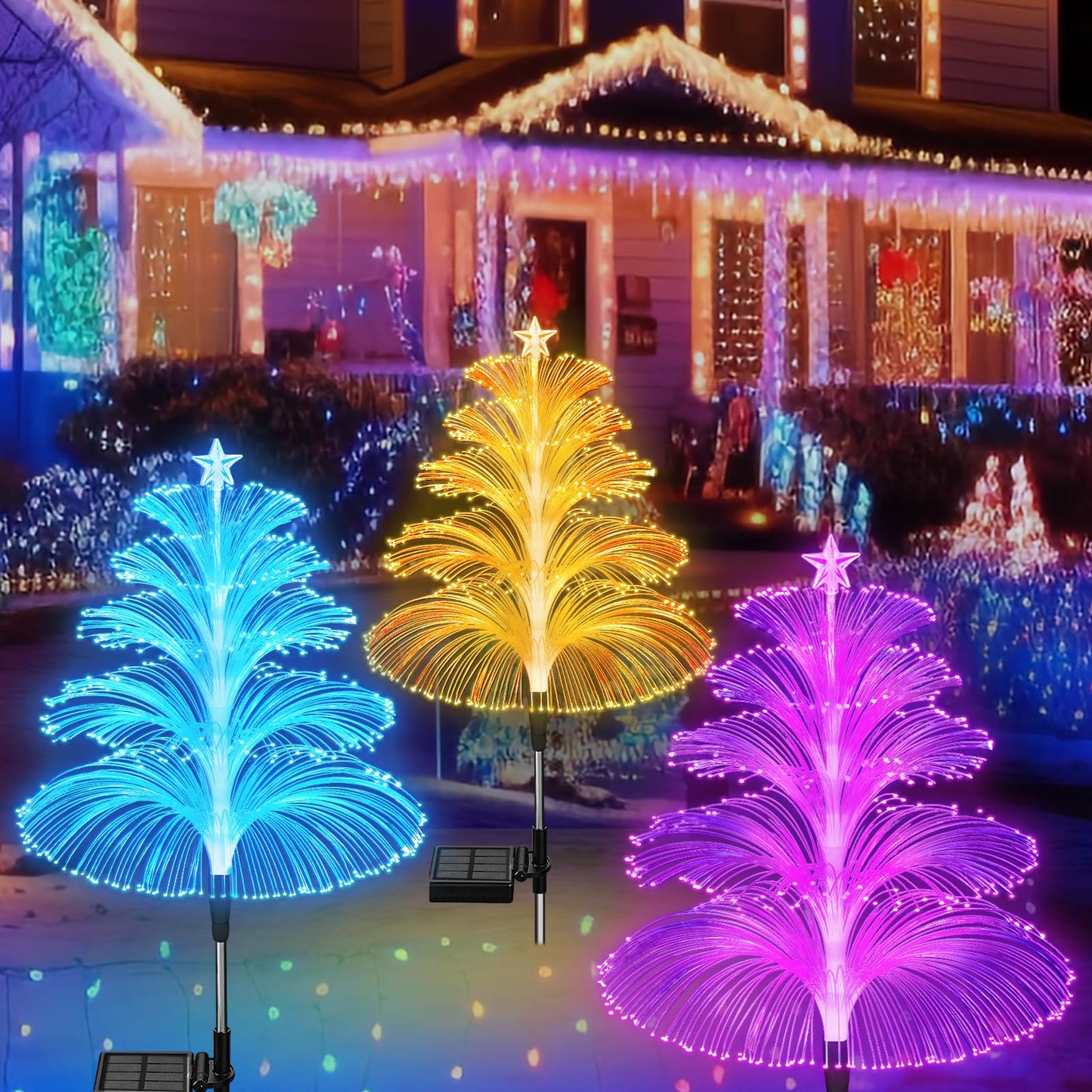 LichtTuin Solarset – 3 Kleurveranderende LED-Tuinlampen op Zonne-energie