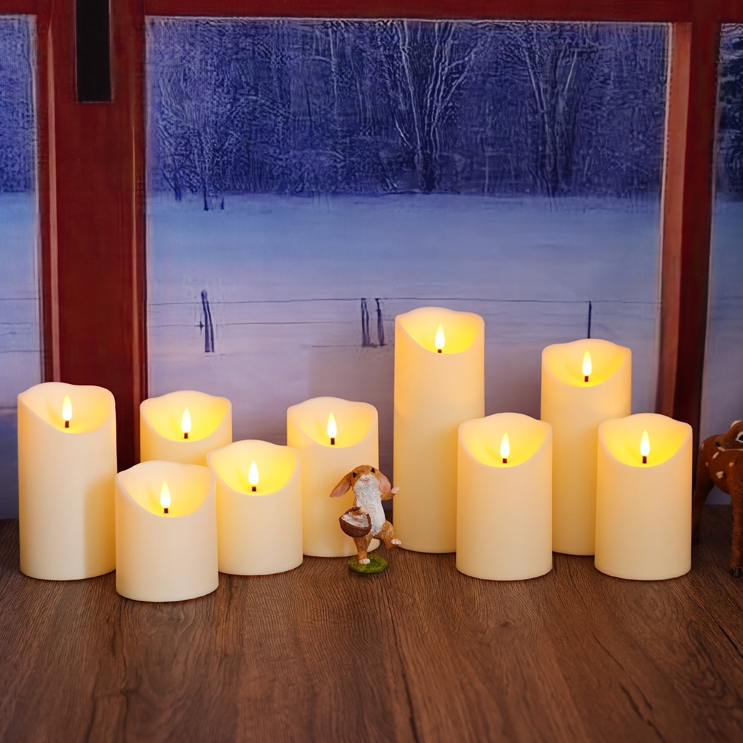 GlowLuxe Vlamloze LED-Kaarsen Set (9-delig) – Met Afstandsbediening en Glitterafwerking