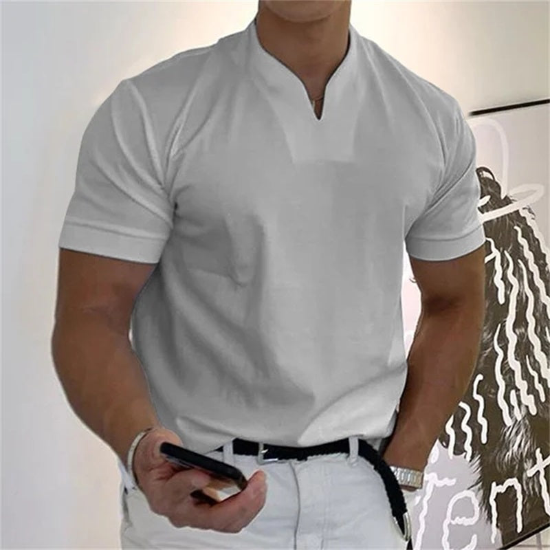 Heren T-shirt FitVibes – Sportief, Ademend en Casual met V-hals