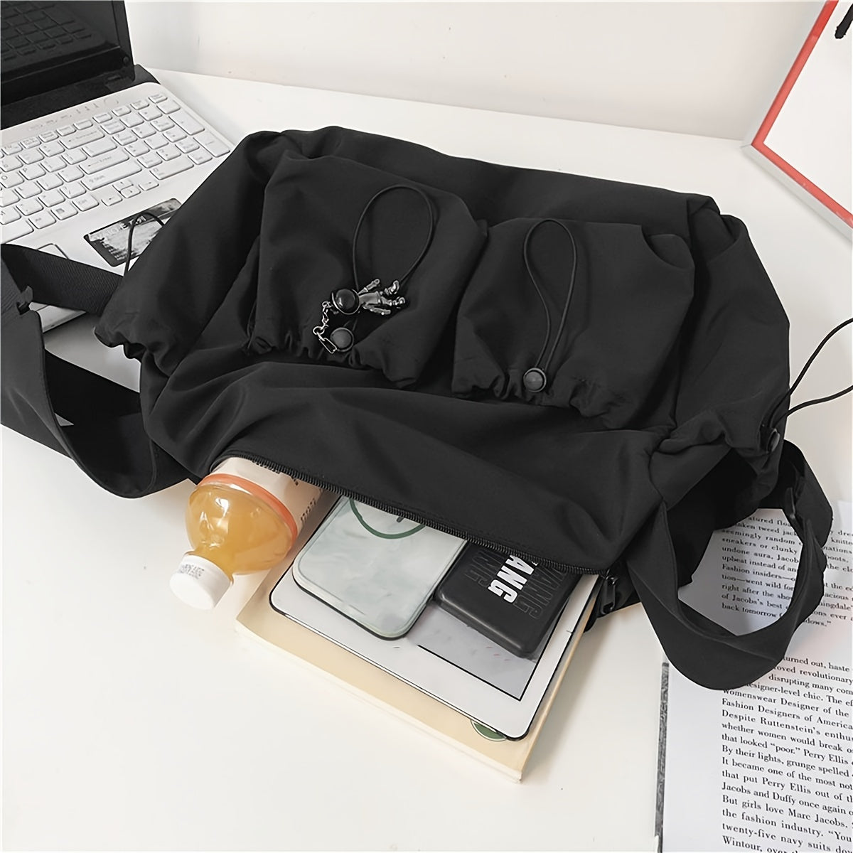UrbanLiner Nylon Messengerbag – Zwarte Schoudertas met Ritssluiting voor Dagelijks Gebruik