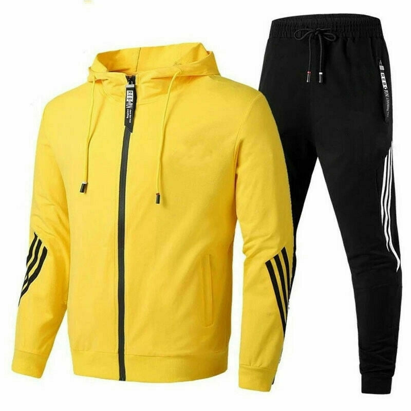 Heren sportief trainingspak met hoodie en ritszakken