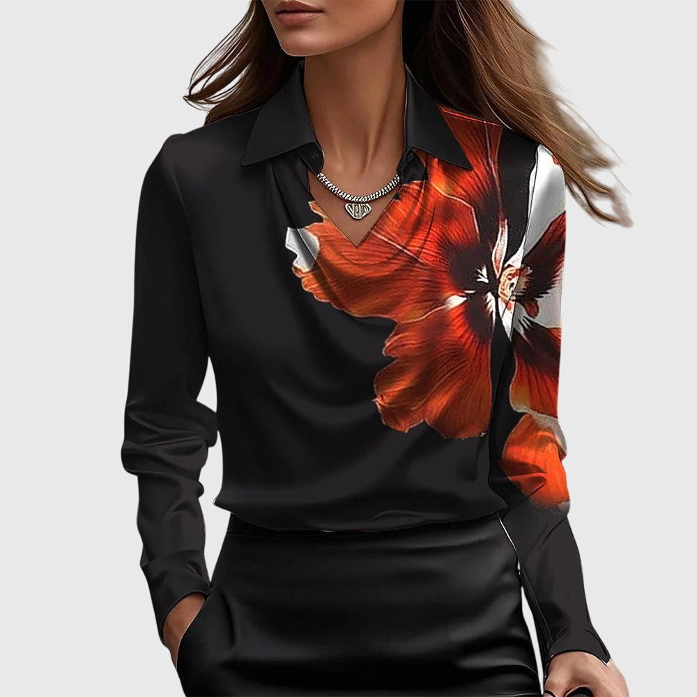 Sylvie Damesblouse – Elegante Glans en Comfortabele Pasvorm