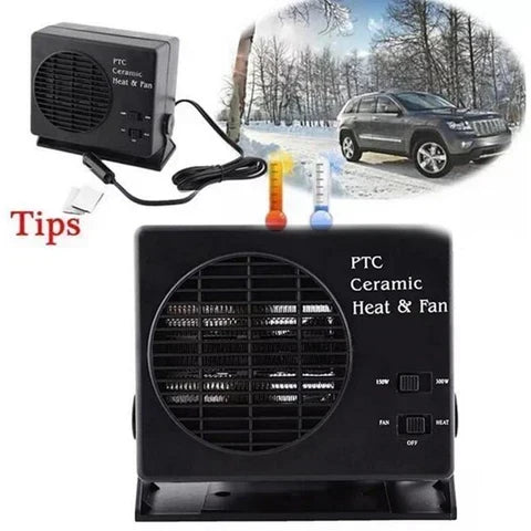 Compacte 12V Autoventilator met Keramische Verwarming – 150W/300W