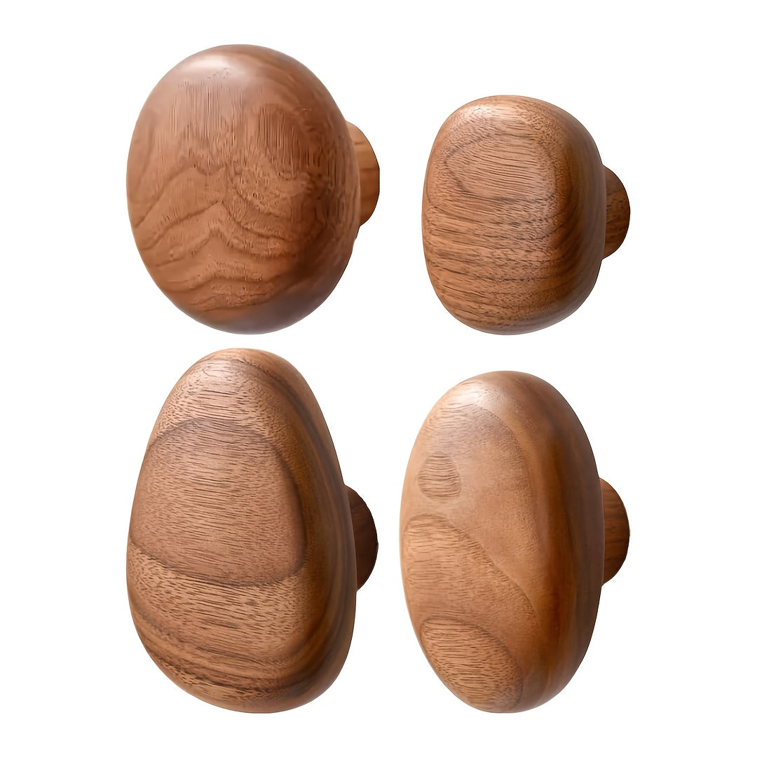 WoodCraft Wooden Wall Hooks Set – Handmade Design in Walnut and Beech Wood