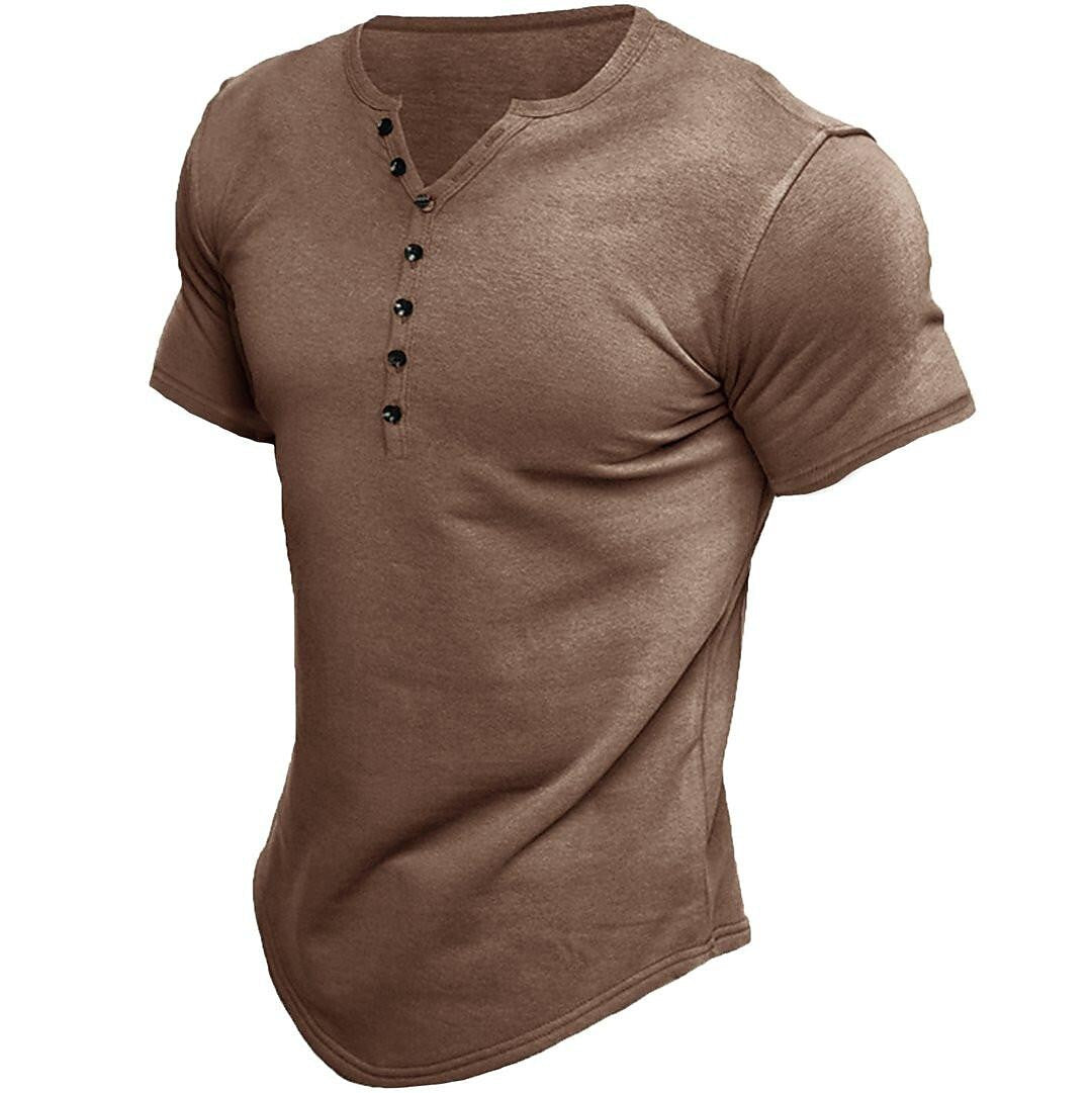 StijlBasic Heren Henley T-shirt – Klassiek & Comfortabel