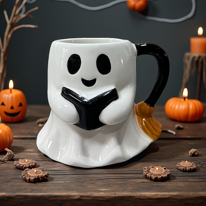 Halloween Spookjesmok – Keramische Mok met Lachend Spook Ontwerp