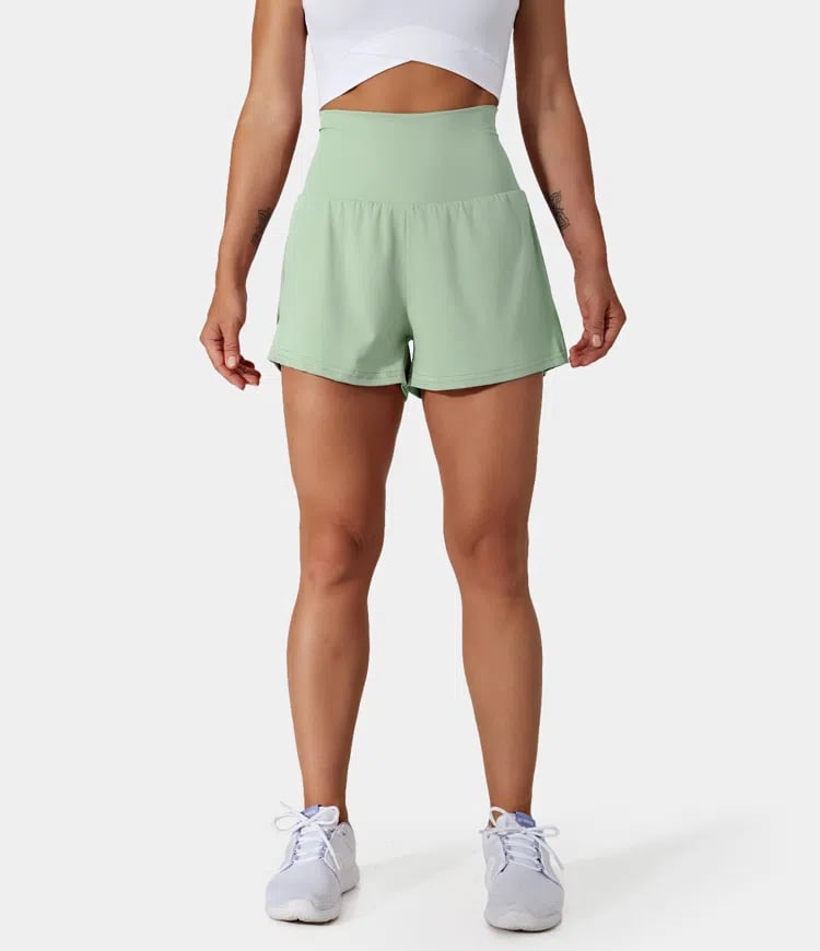 Dames Sportshort met Hoge Taille en Binnenbroek – De Beweegvrije Active Fit