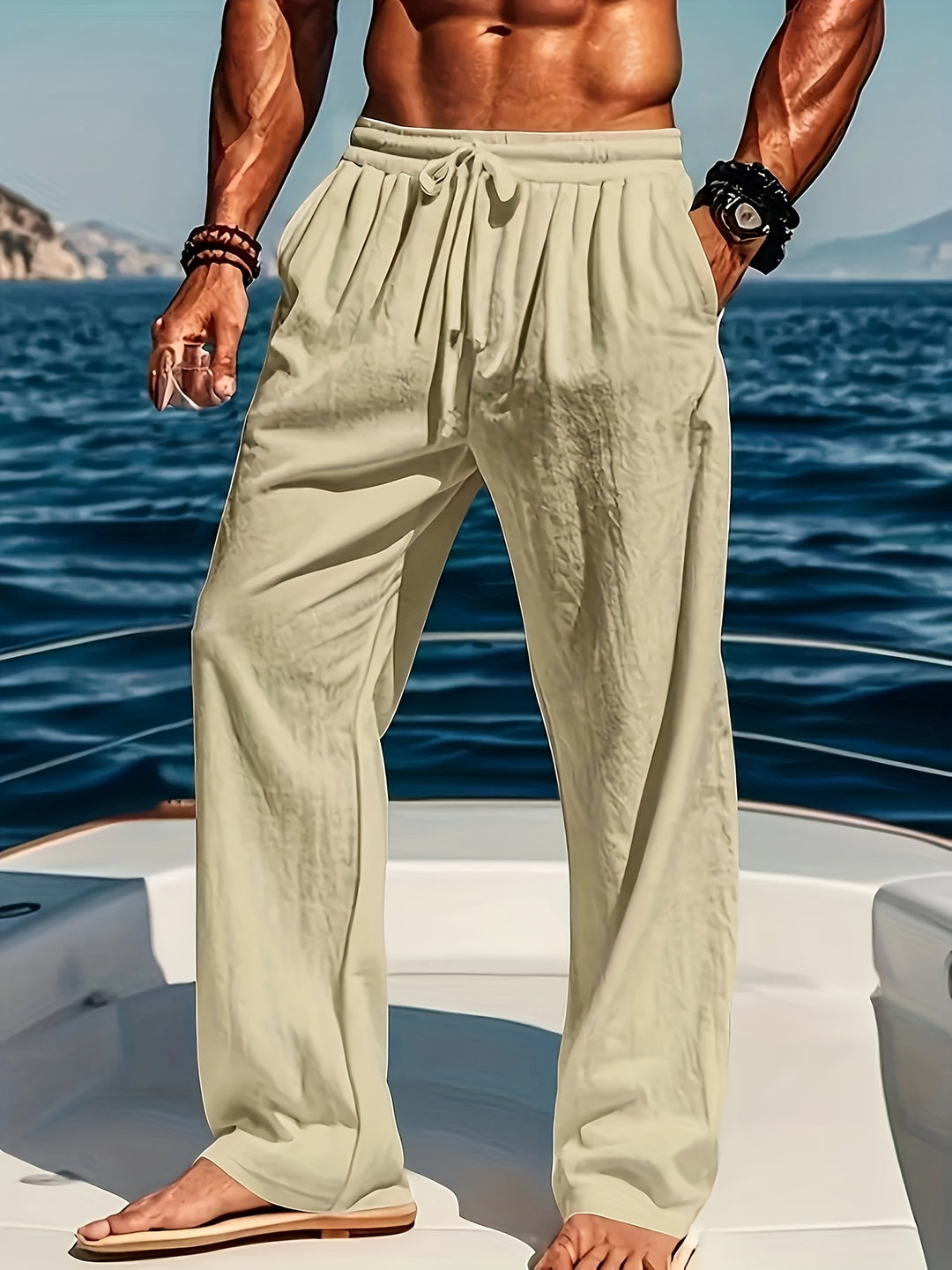 Heren Broek LinnenBreeze – Ademend, Verstelbaar en Casual Comfort