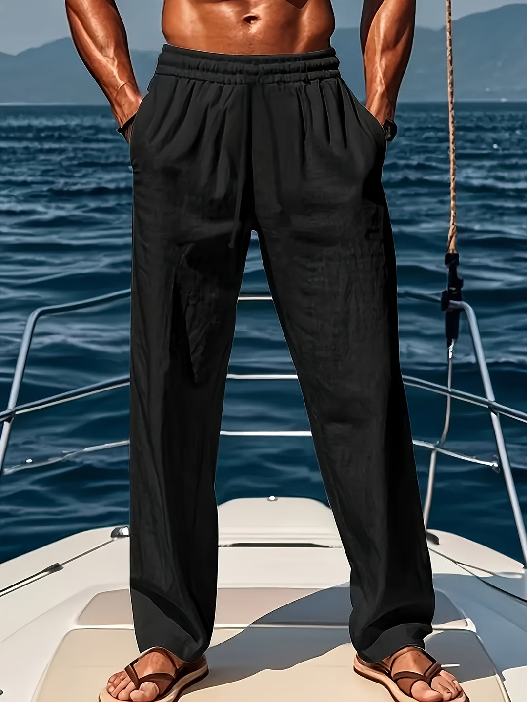 Heren Broek LinnenBreeze – Ademend, Verstelbaar en Casual Comfort