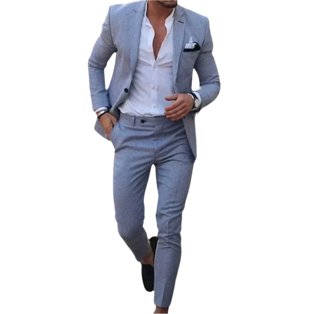 Verano Slimfit Zomerkostuum – Licht Linnen Herenpak 2-delig met Blazer & Broek voor Formele en Casual Gelegenheden
