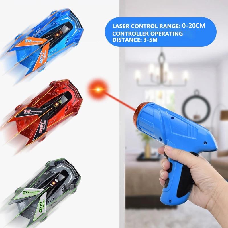 LaserRace Muurklim RC Auto – Zwaartekracht Tartend Speelgoed met LED & Laser