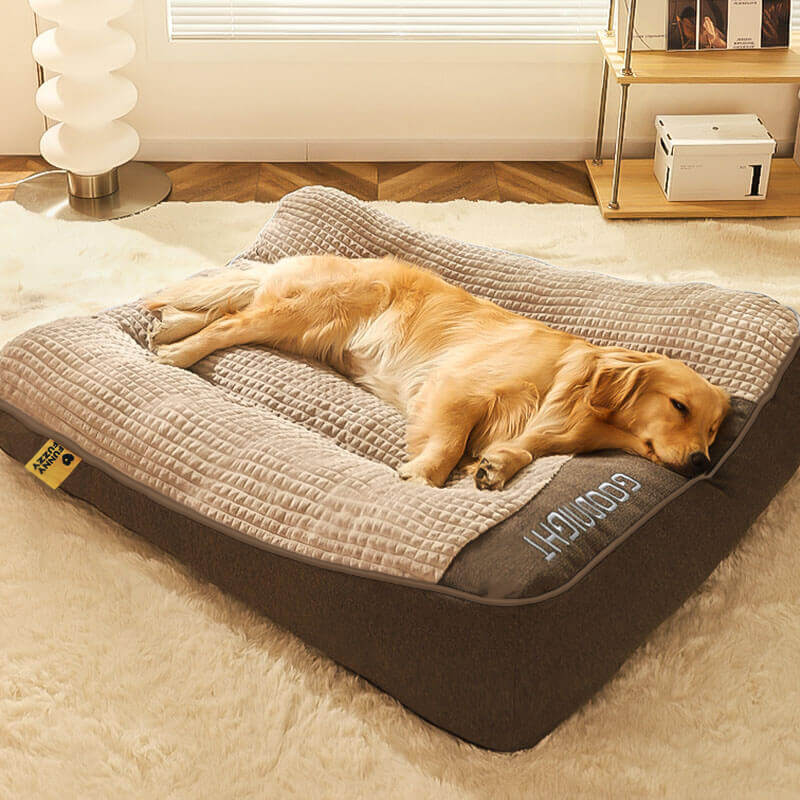 Orthopedisch Hondenkussenbed – Groot Dik Hondenbed met Nekondersteuning en Afneembare Wasbare Hoes
