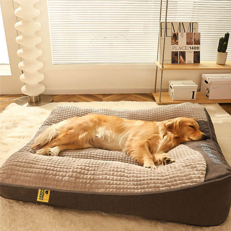 Orthopedisch Hondenkussenbed – Groot Dik Hondenbed met Nekondersteuning en Afneembare Wasbare Hoes