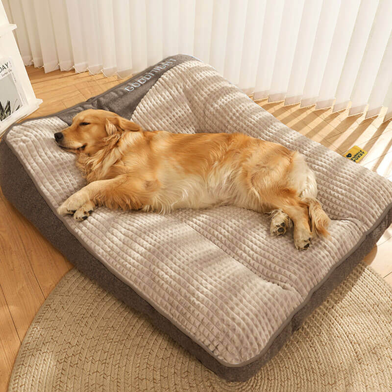 Orthopedisch Hondenkussenbed – Groot Dik Hondenbed met Nekondersteuning en Afneembare Wasbare Hoes