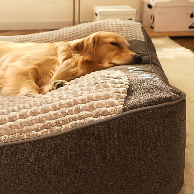 Orthopedisch Hondenkussenbed – Groot Dik Hondenbed met Nekondersteuning en Afneembare Wasbare Hoes
